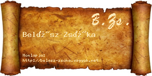 Belász Zsóka névjegykártya